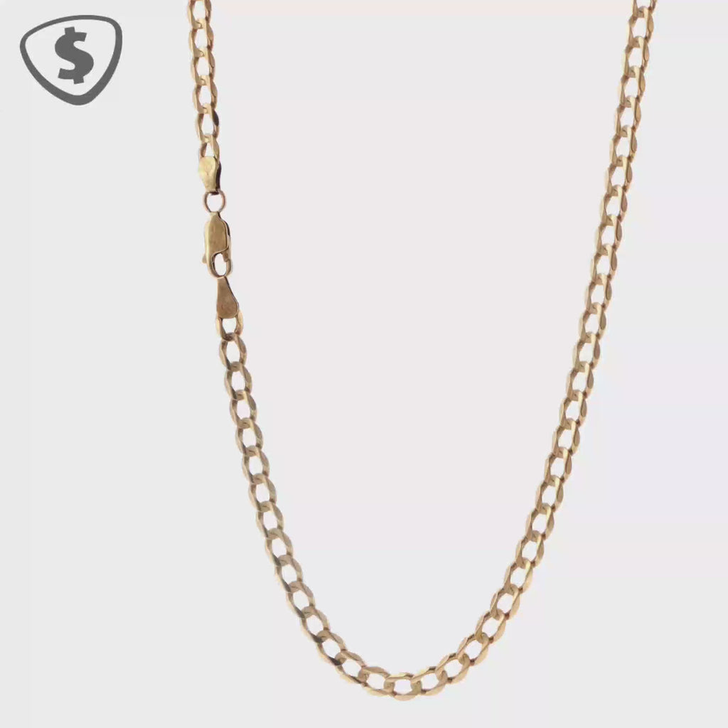 9ct Yellow Gold Flat Link Chain Necklace