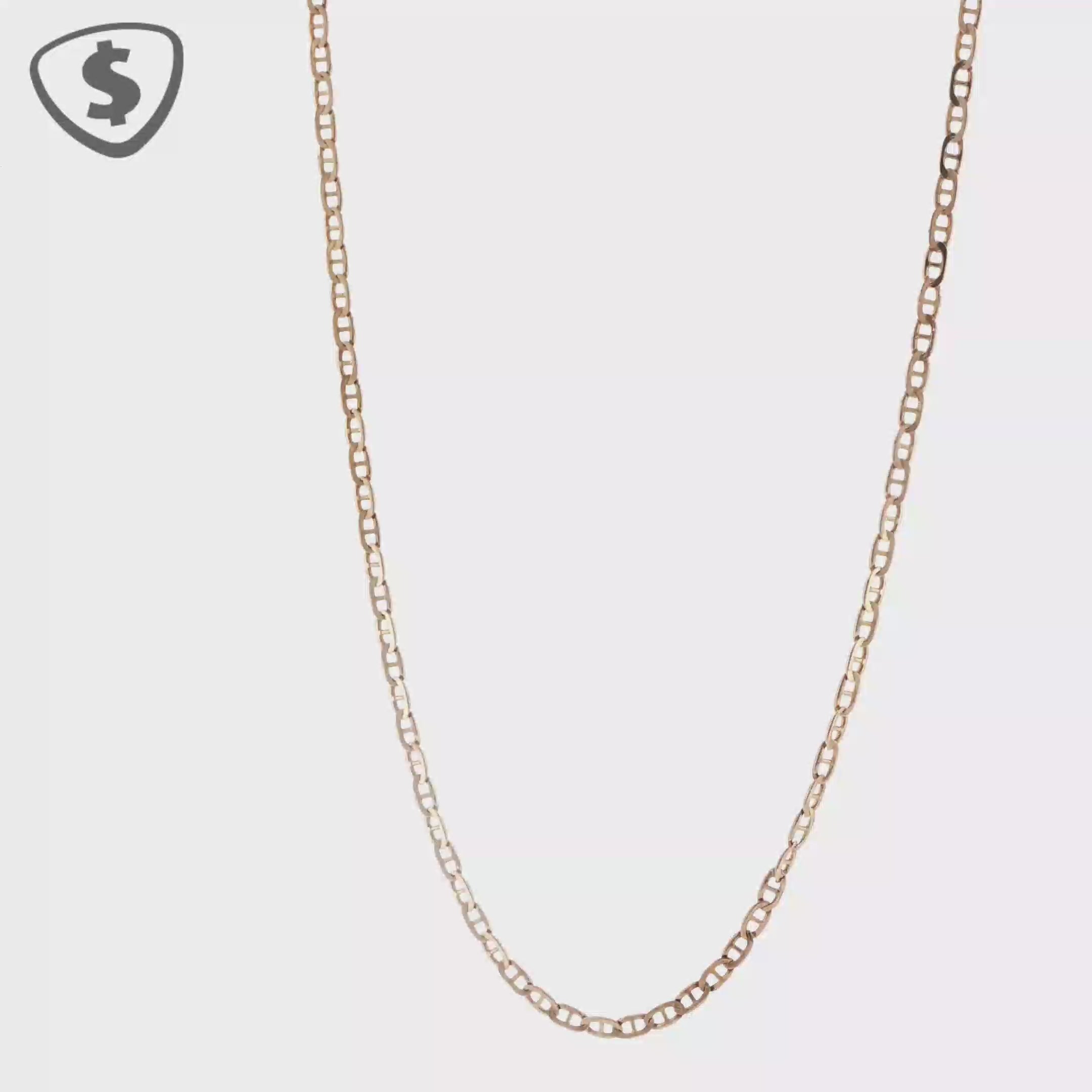 9ct Yellow Gold Anchor Link Necklace