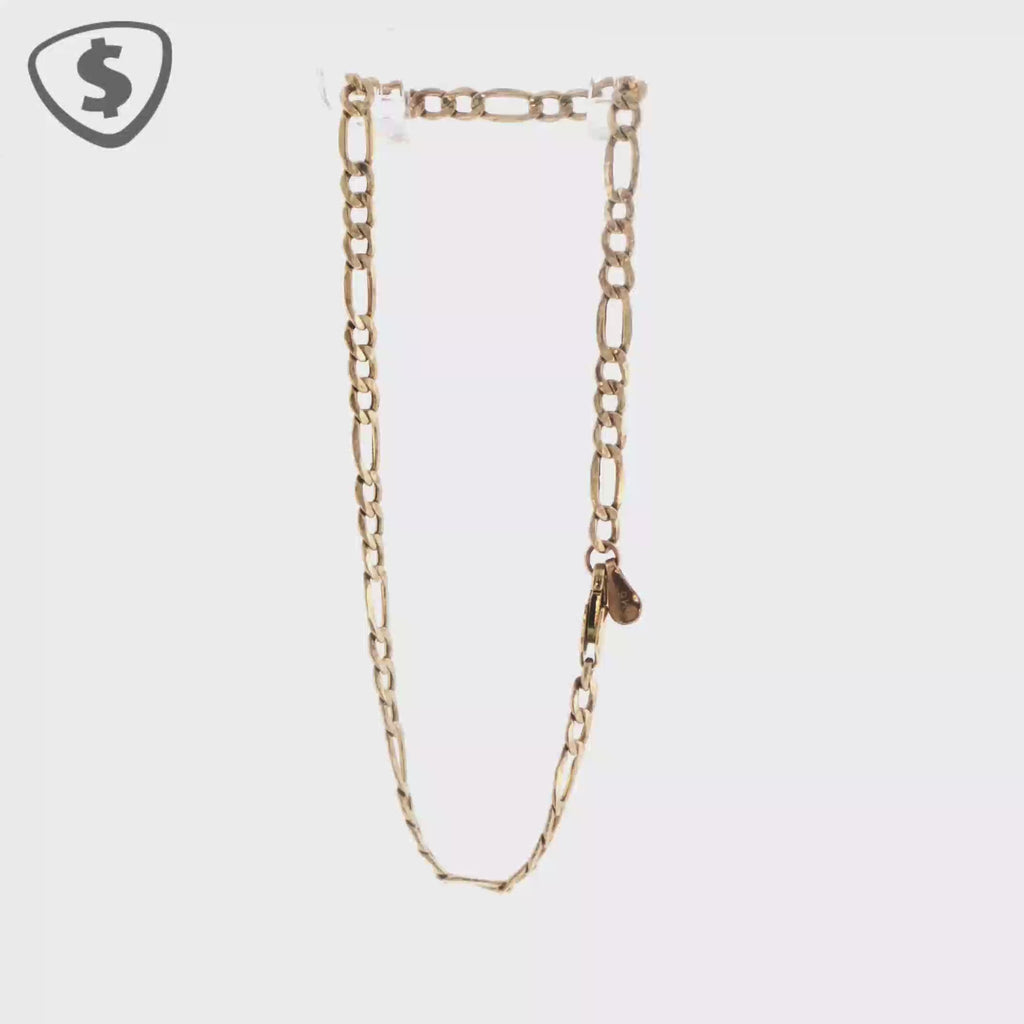 Classic 9ct Yellow Gold Figaro Link Bracelet