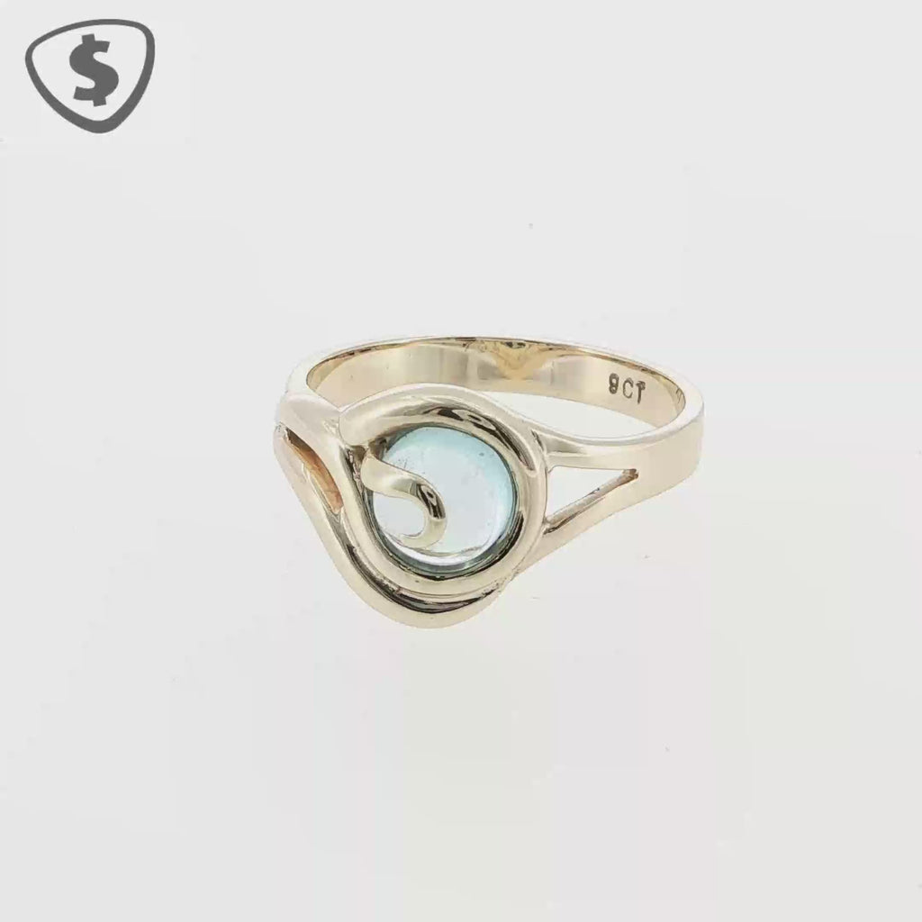9ct Yellow Gold Swirl Solitaire Ring