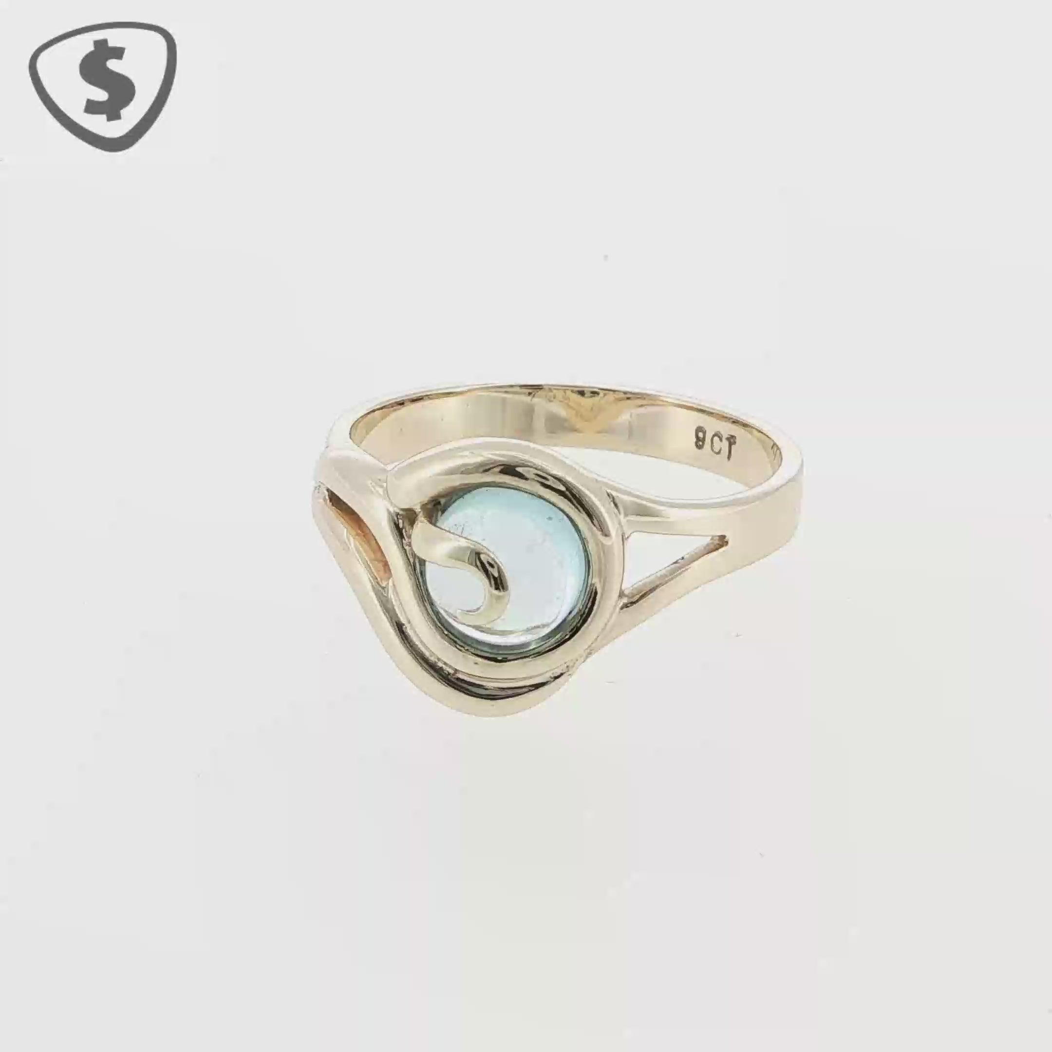 9ct Yellow Gold Swirl Solitaire Ring