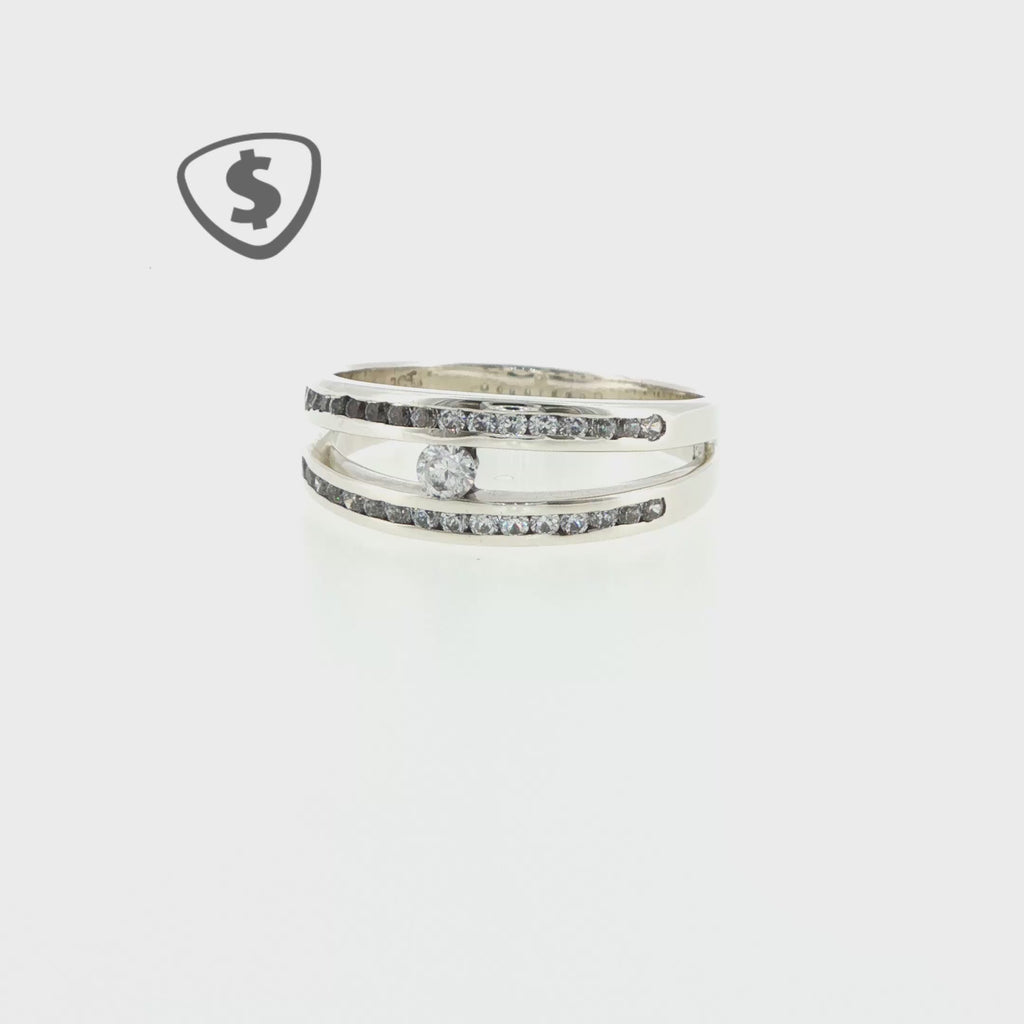 9ct White Gold Split Band Ring