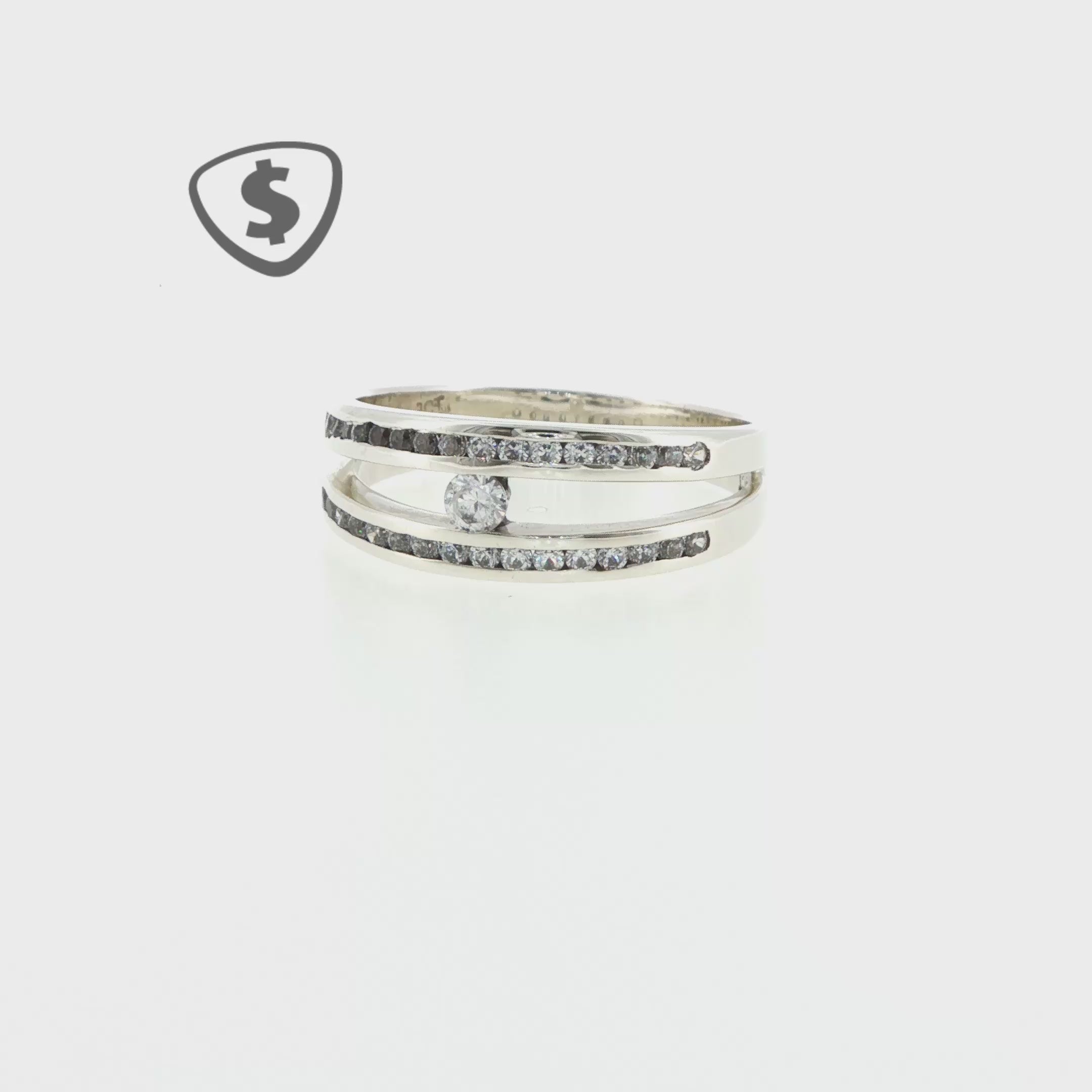 9ct White Gold Split Band Ring