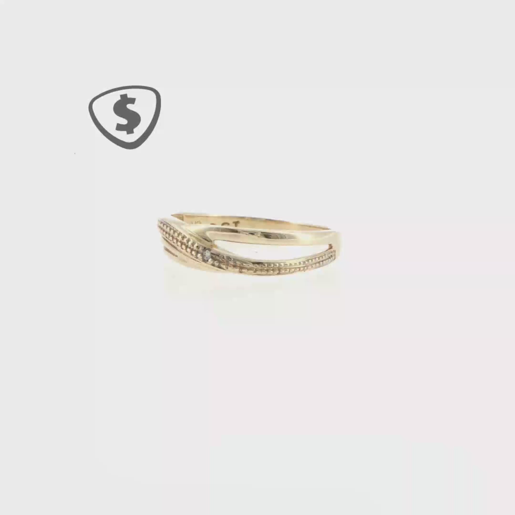 9ct Yellow Gold Diamond Accent Split Band Ring