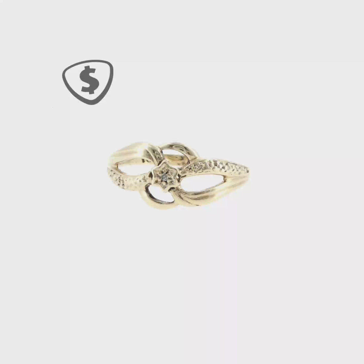 9ct Yellow Gold Openwork Diamond Star Ring