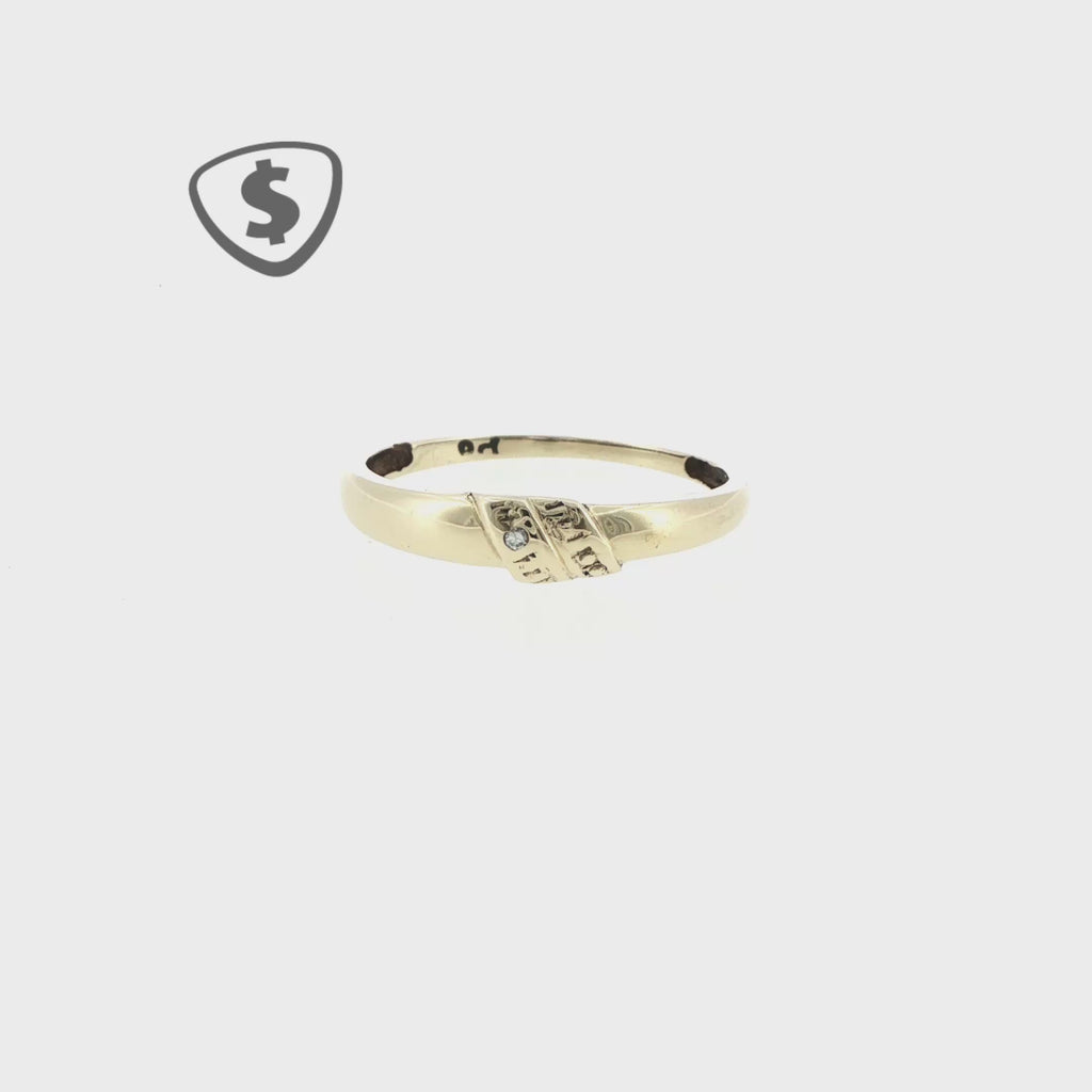 9ct Yellow Gold Diamond Accent Band Ring