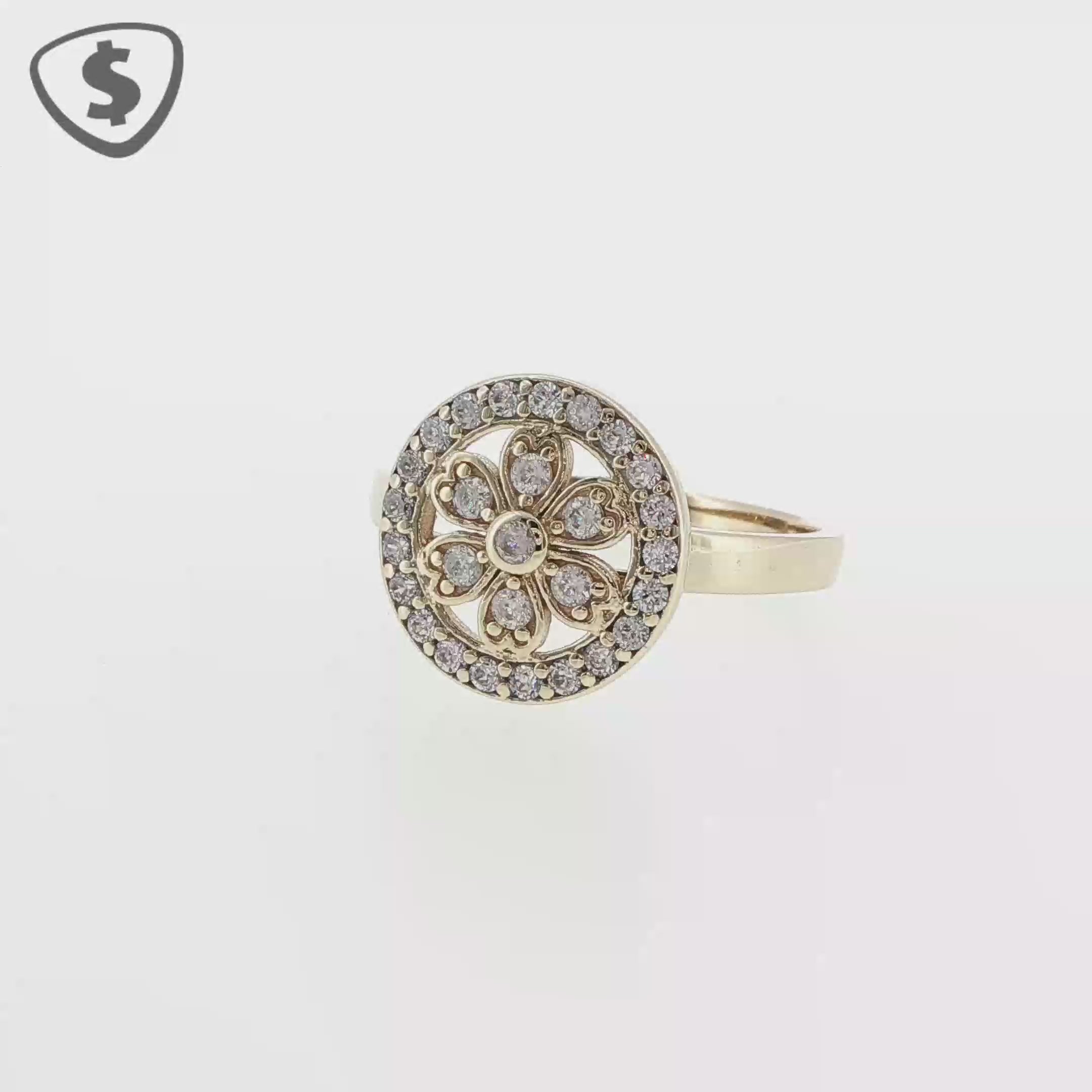 9ct Yellow Gold Halo Cocktail Ring