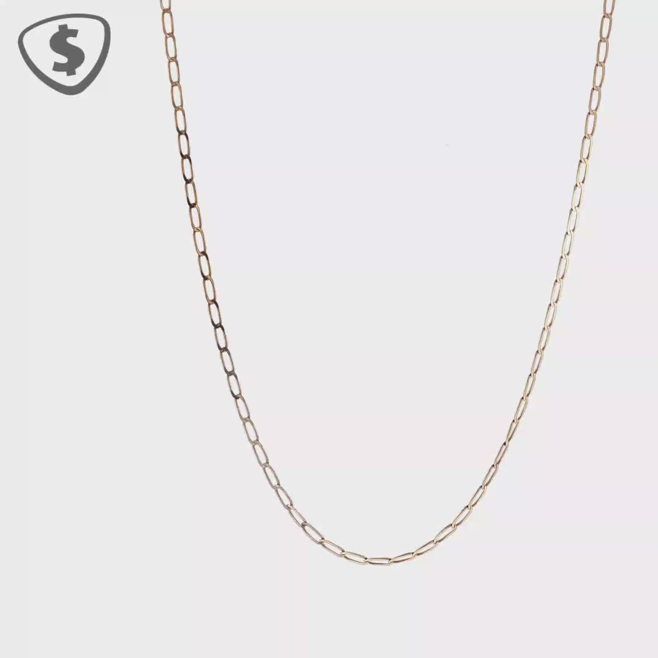9ct Yellow Gold Paperclip Chain Necklace