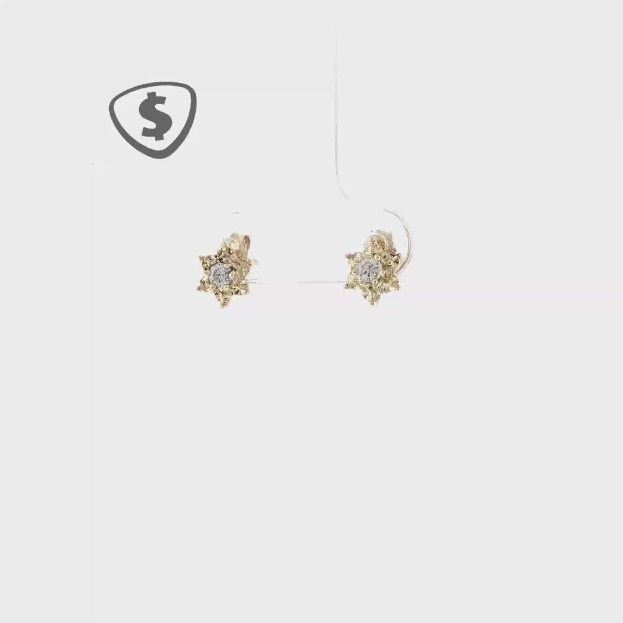 9ct Yellow Gold Star Stud Earrings