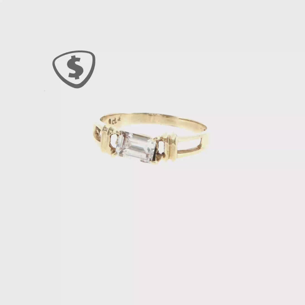 9ct Yellow Gold East-West Solitaire Ring