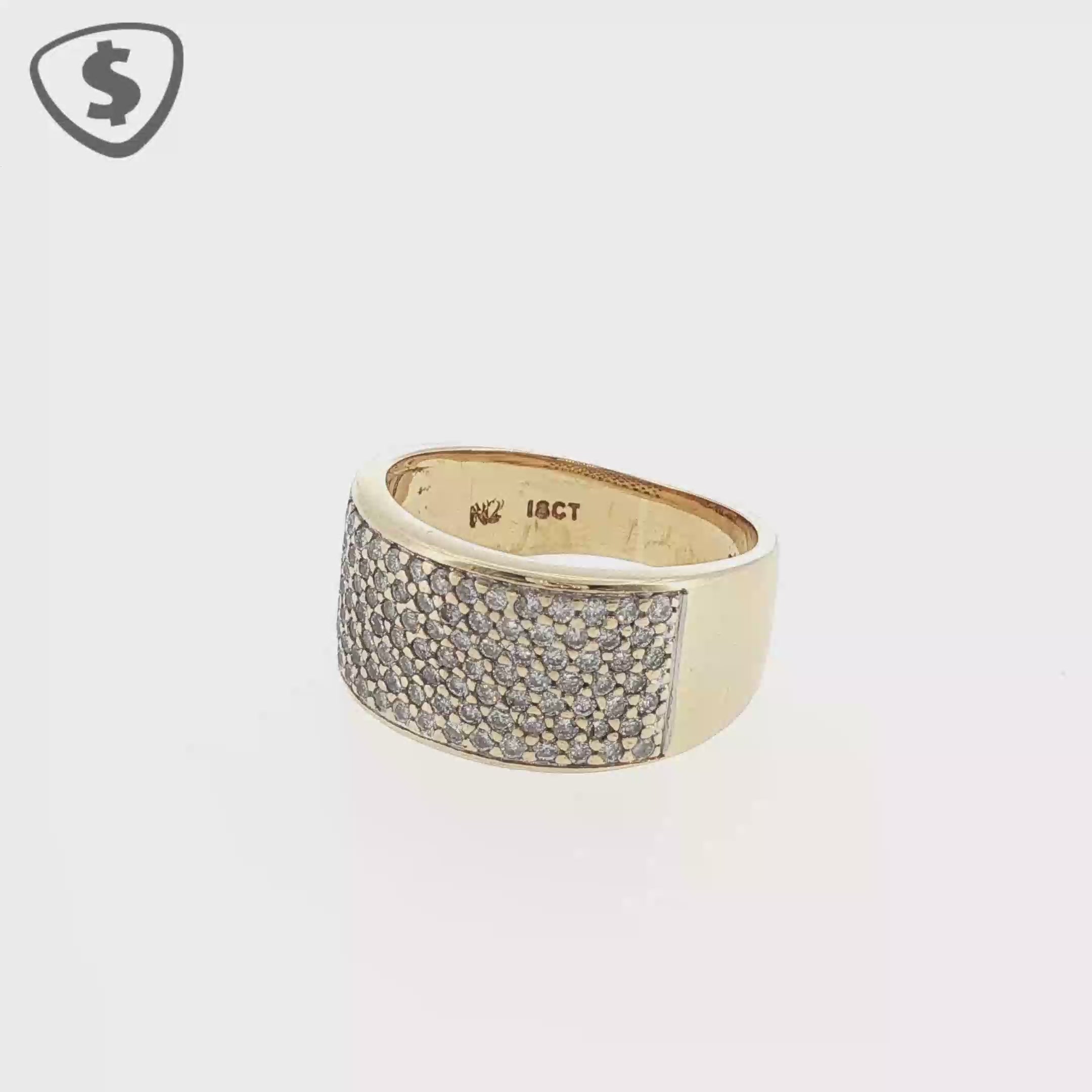 18ct Gold and Diamond Wide Band Ring