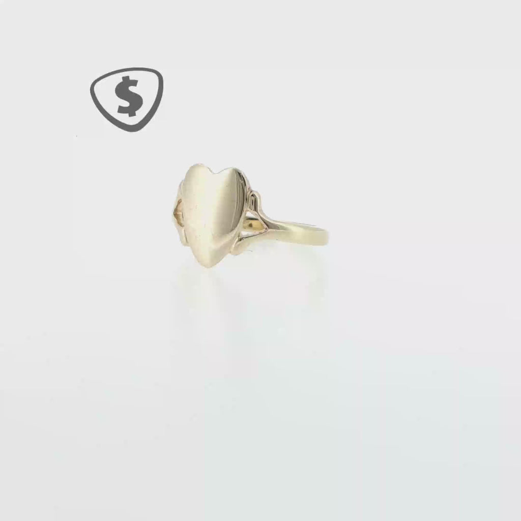 9ct Yellow Gold Heart Signet Ring