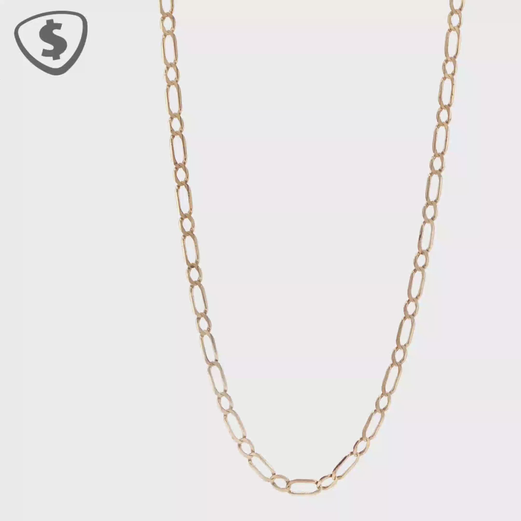 9ct Yellow Gold Figaro Necklace