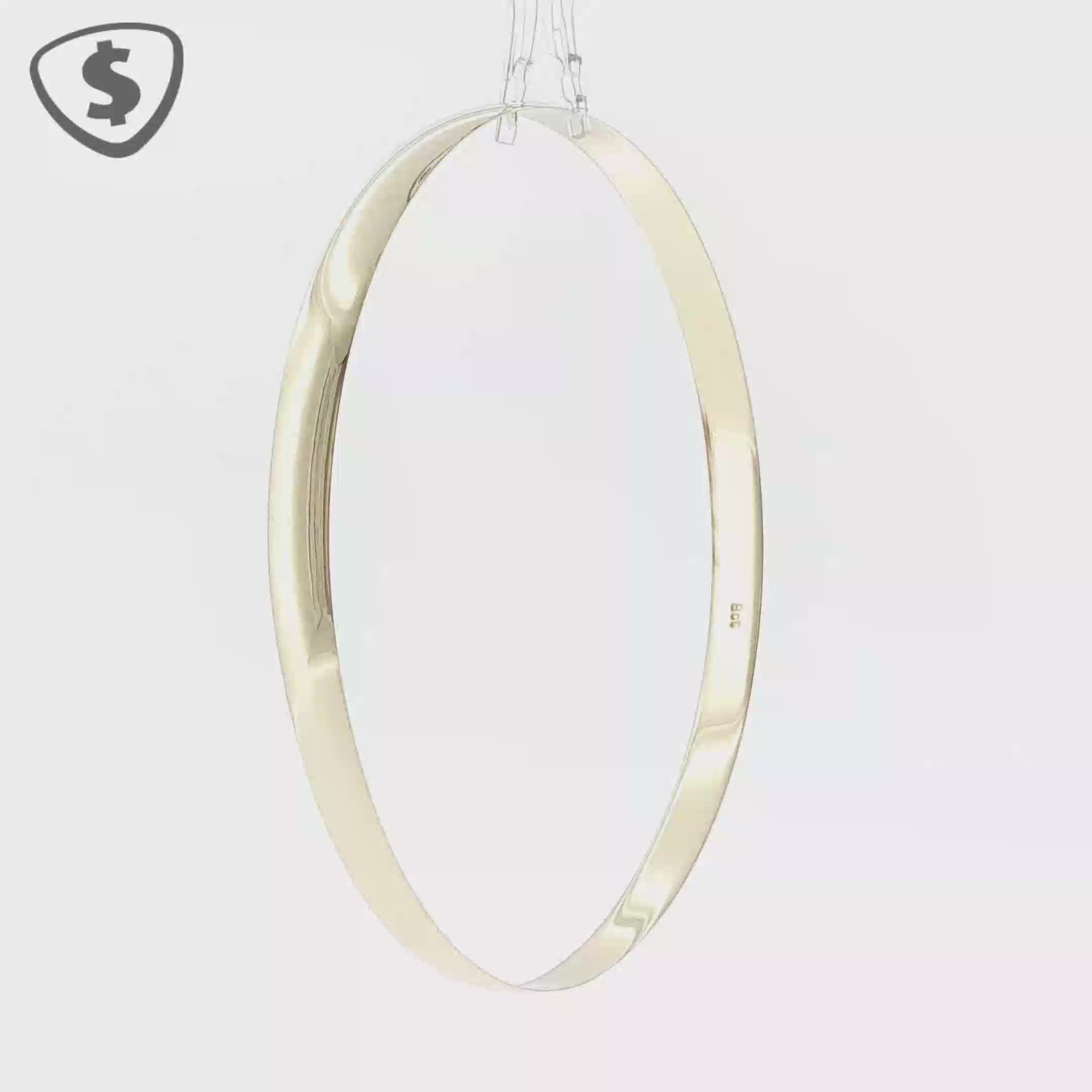 9ct Yellow Gold 6mm Slip On Bangle
