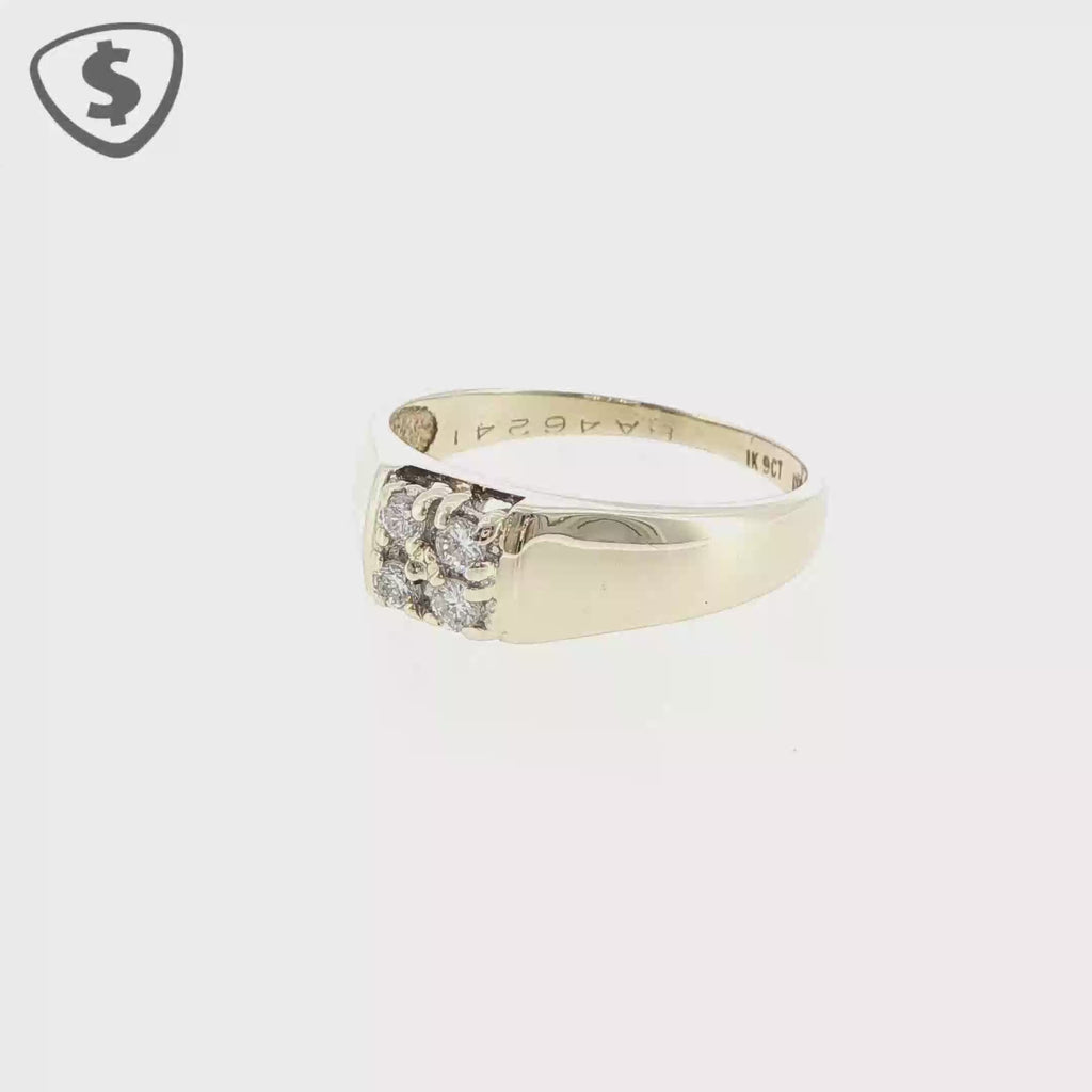 9ct Yellow Gold Diamond Cluster Ring
