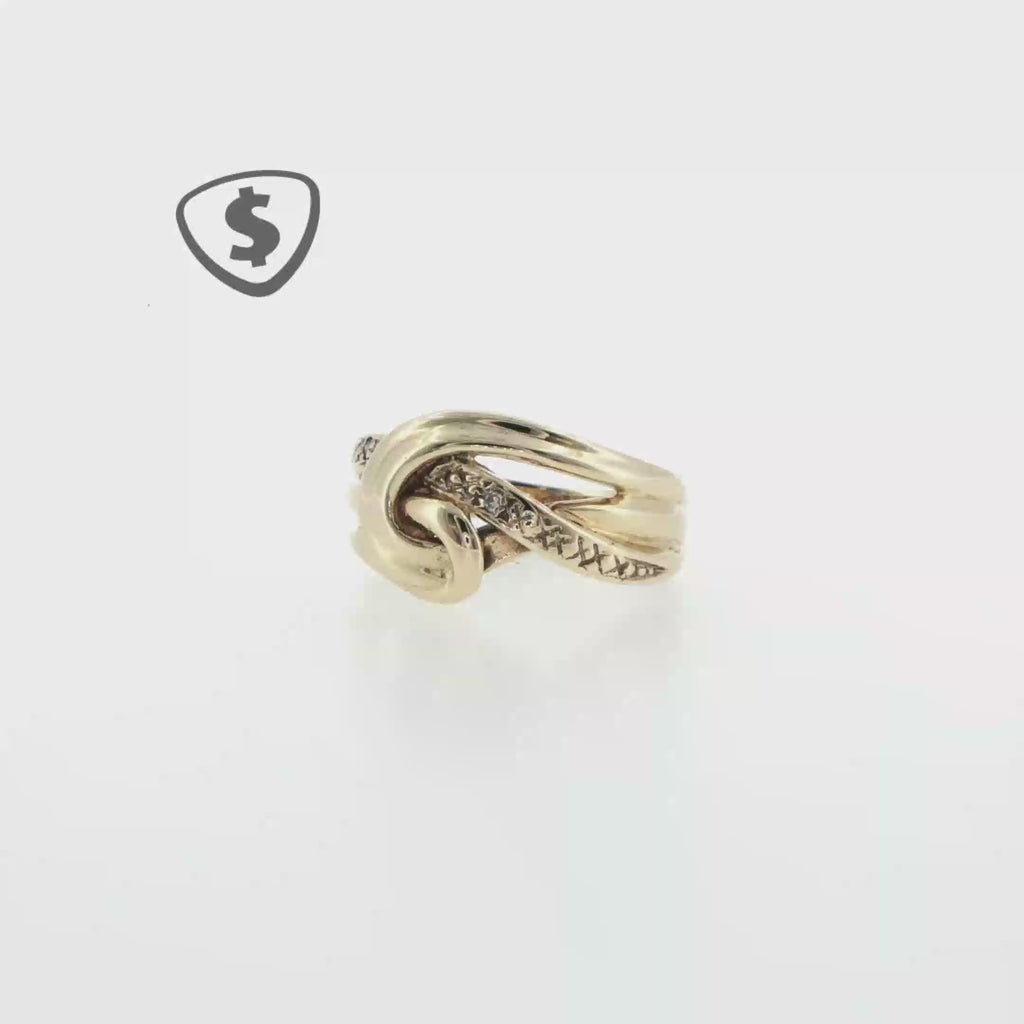 9ct Yellow Gold Intertwined Diamond Ring