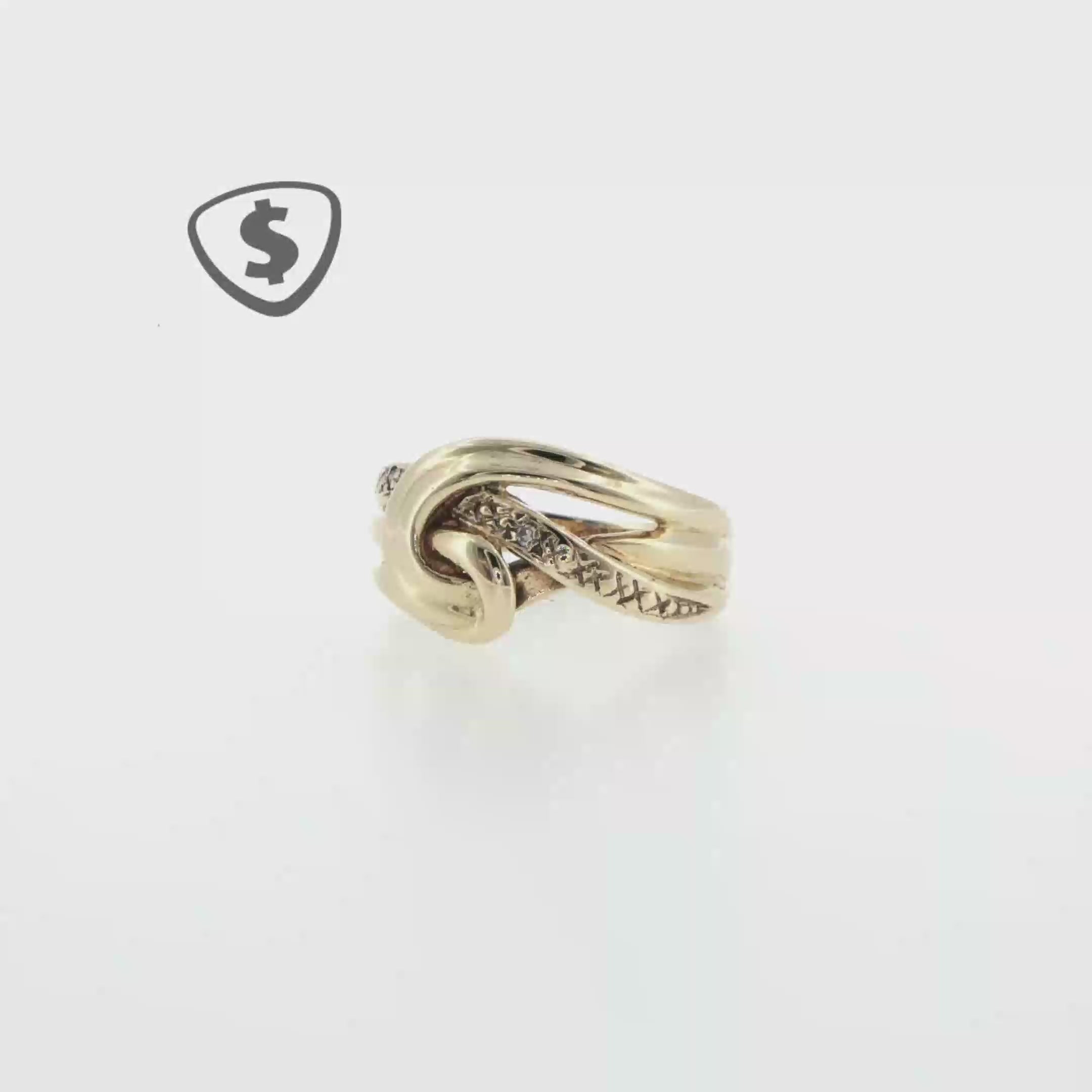 9ct Yellow Gold Intertwined Diamond Ring