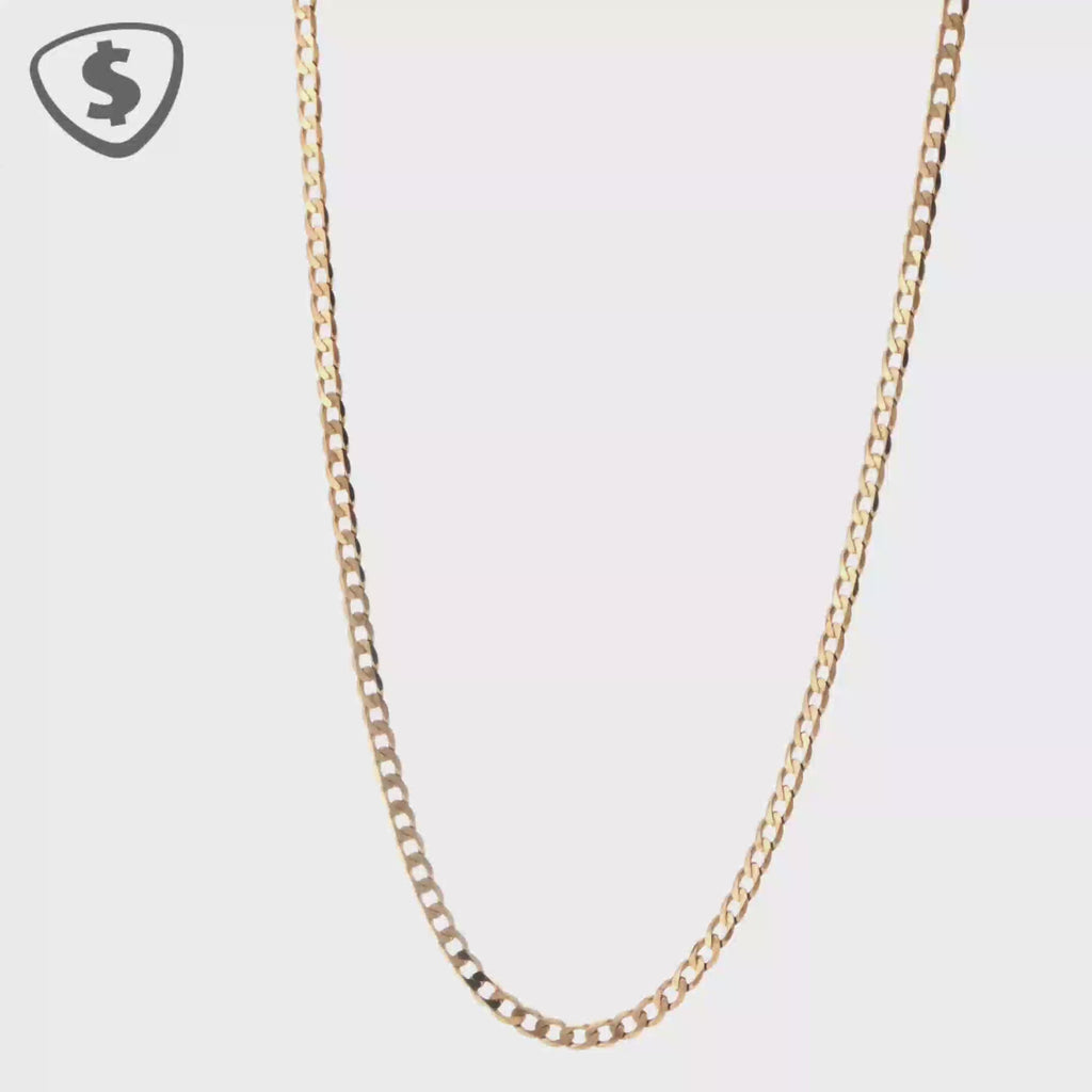 Classic 9ct Yellow Gold Curb Chain Necklace