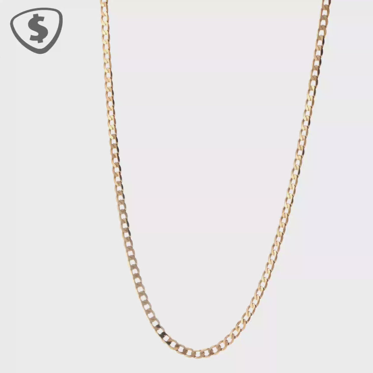 Classic 9ct Yellow Gold Curb Chain Necklace