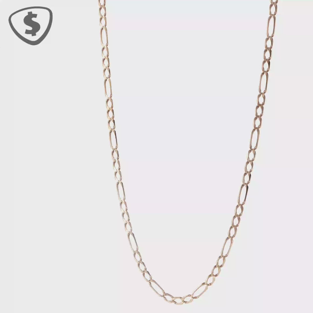 9ct Yellow Gold Figaro Link Necklace