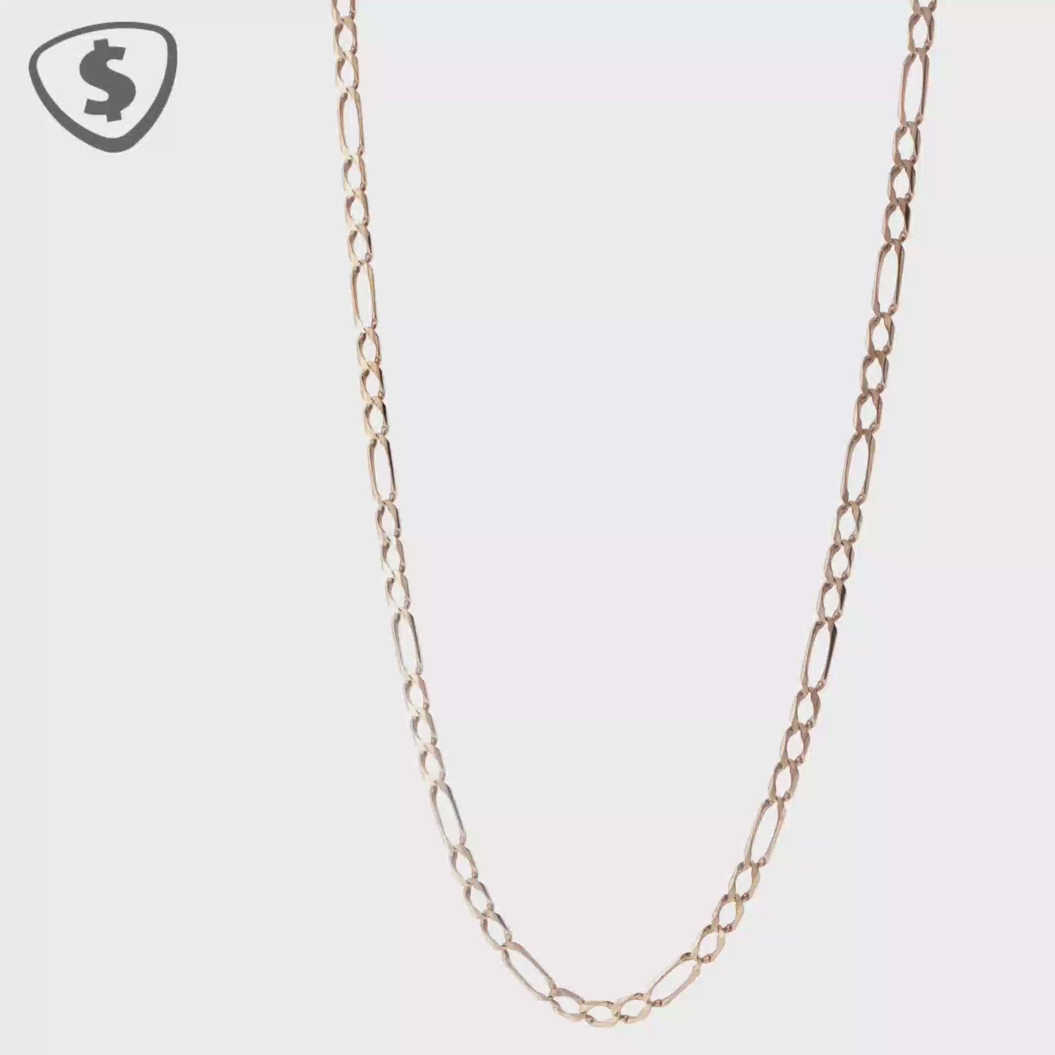 9ct Yellow Gold Figaro Link Necklace