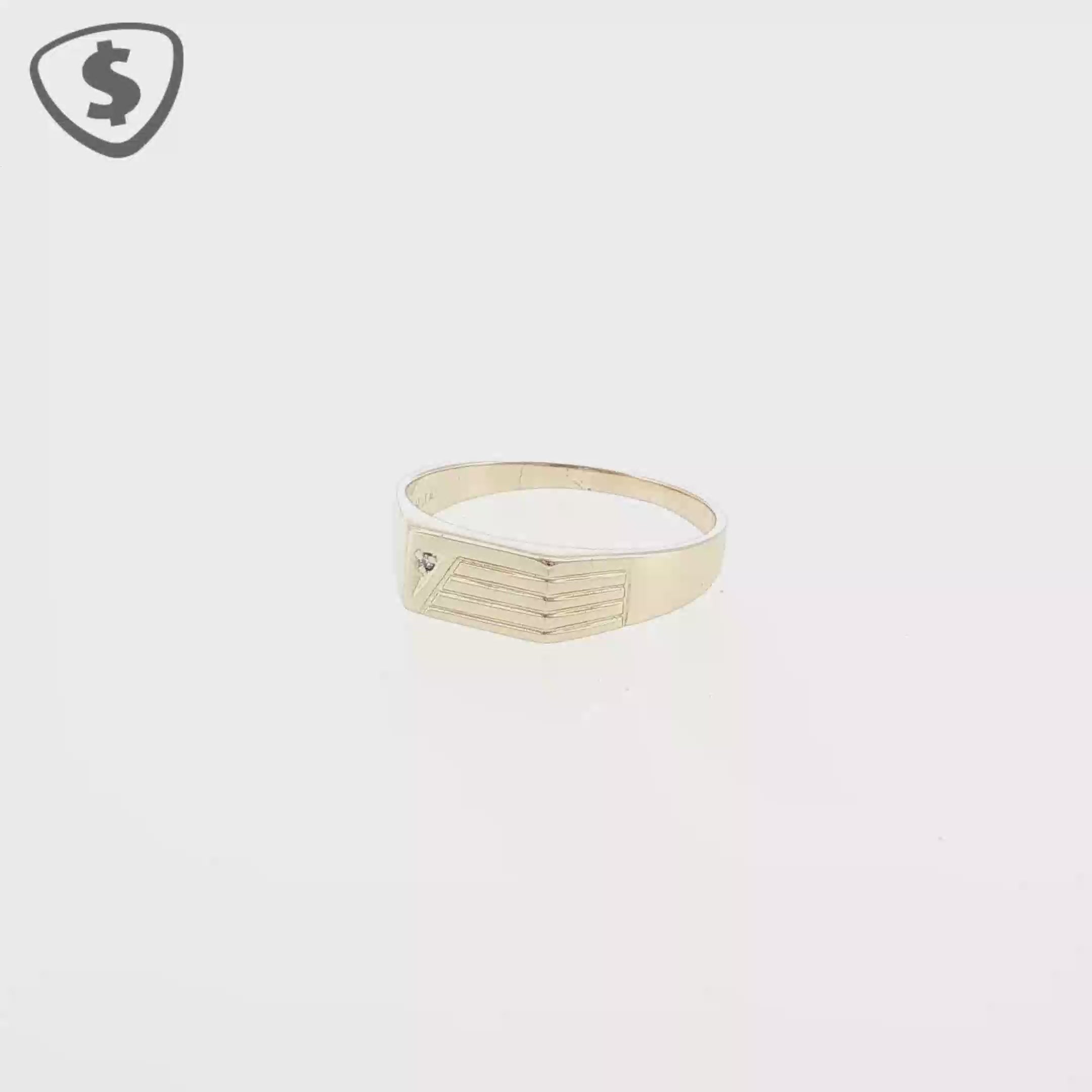 9ct Yellow Gold Diamond Signet Ring
