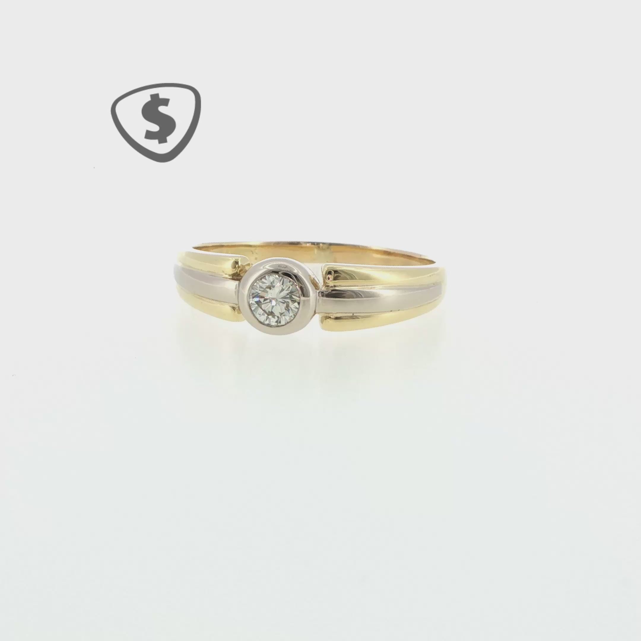 Two-Tone 18ct Gold Diamond Solitaire Ring