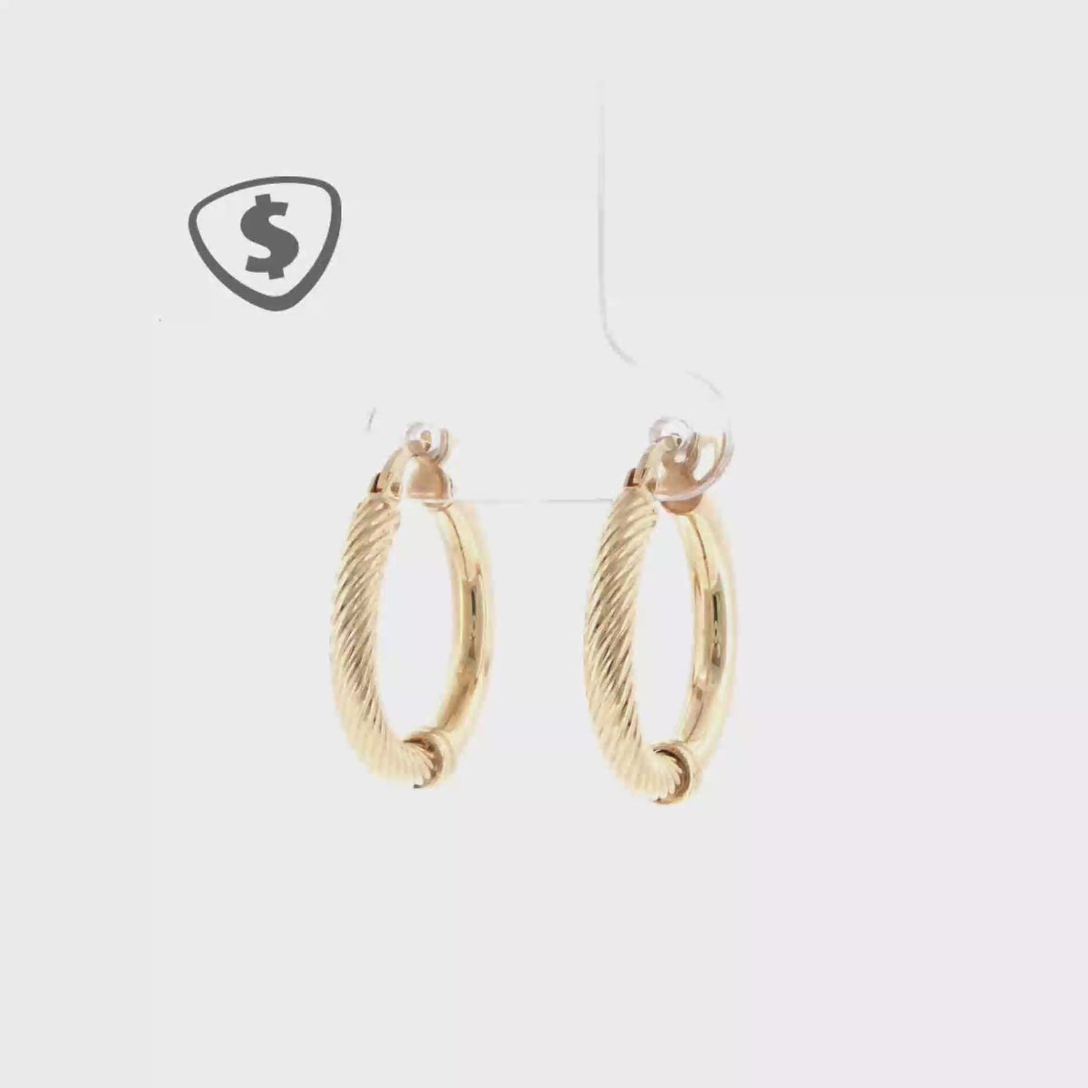 Textured 9ct Yellow Gold Hoop Earrings