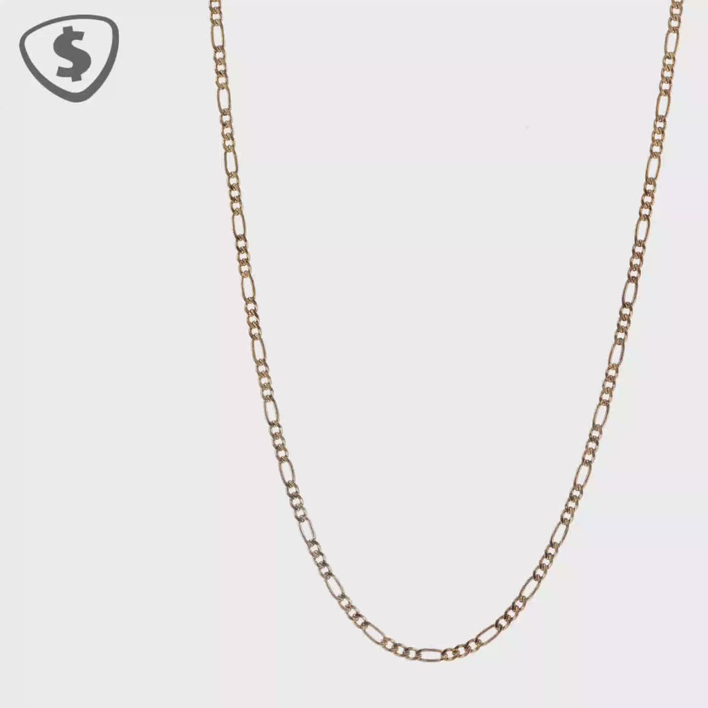 9ct Classic Yellow Gold Figaro Link Chain Necklace