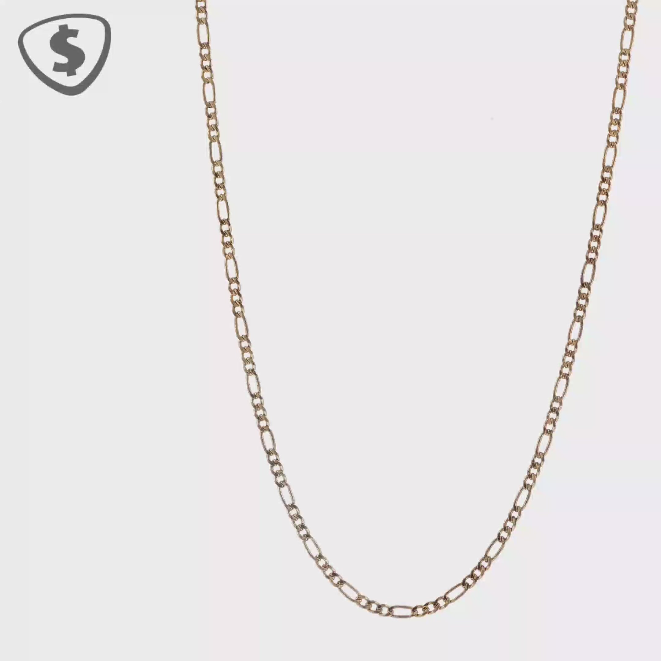 9ct Classic Yellow Gold Figaro Link Chain Necklace