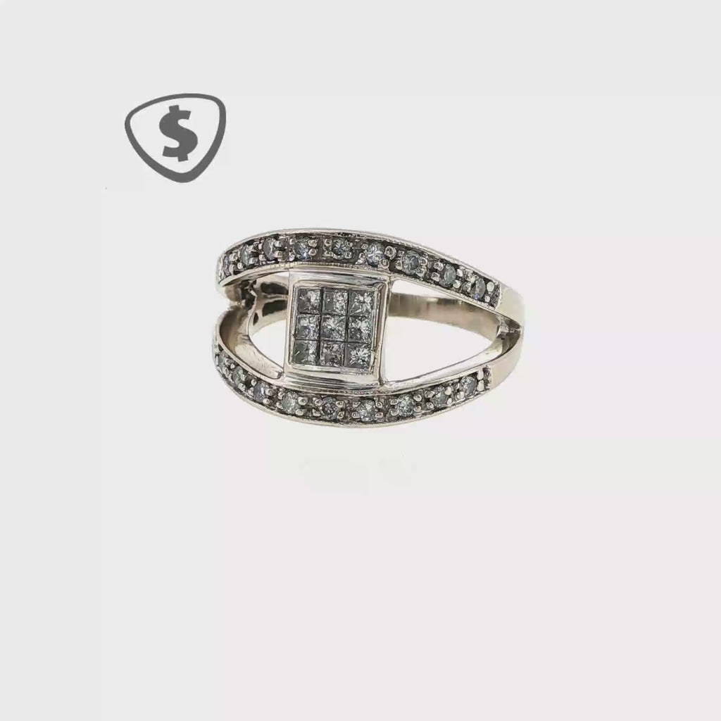 14ct White Gold Diamond Engagement Ring