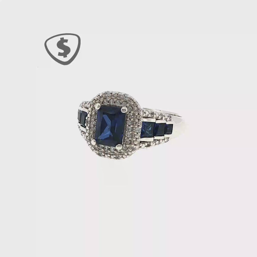 9ct White Gold Halo Engagement Ring