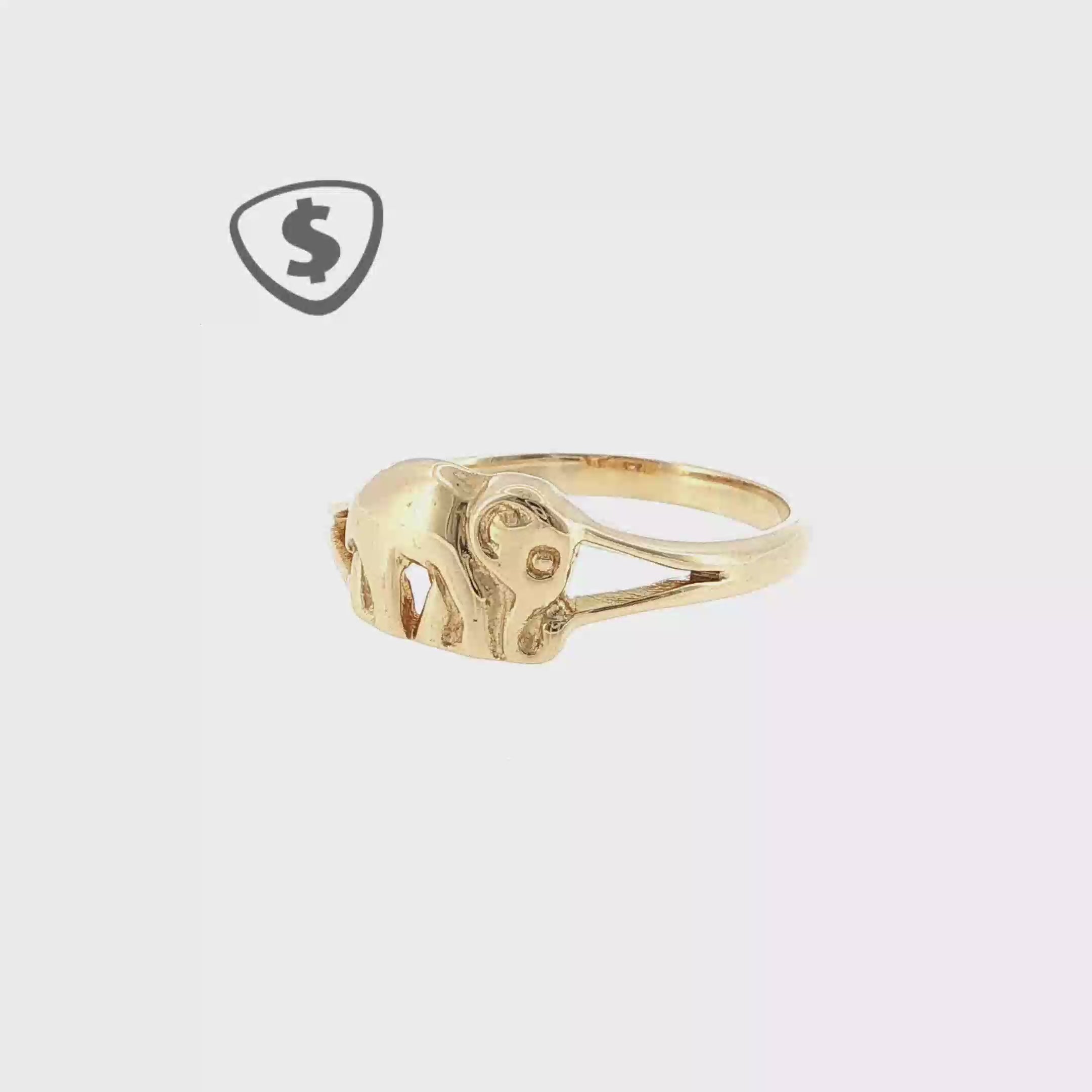 14ct Yellow Gold Elephant Ring
