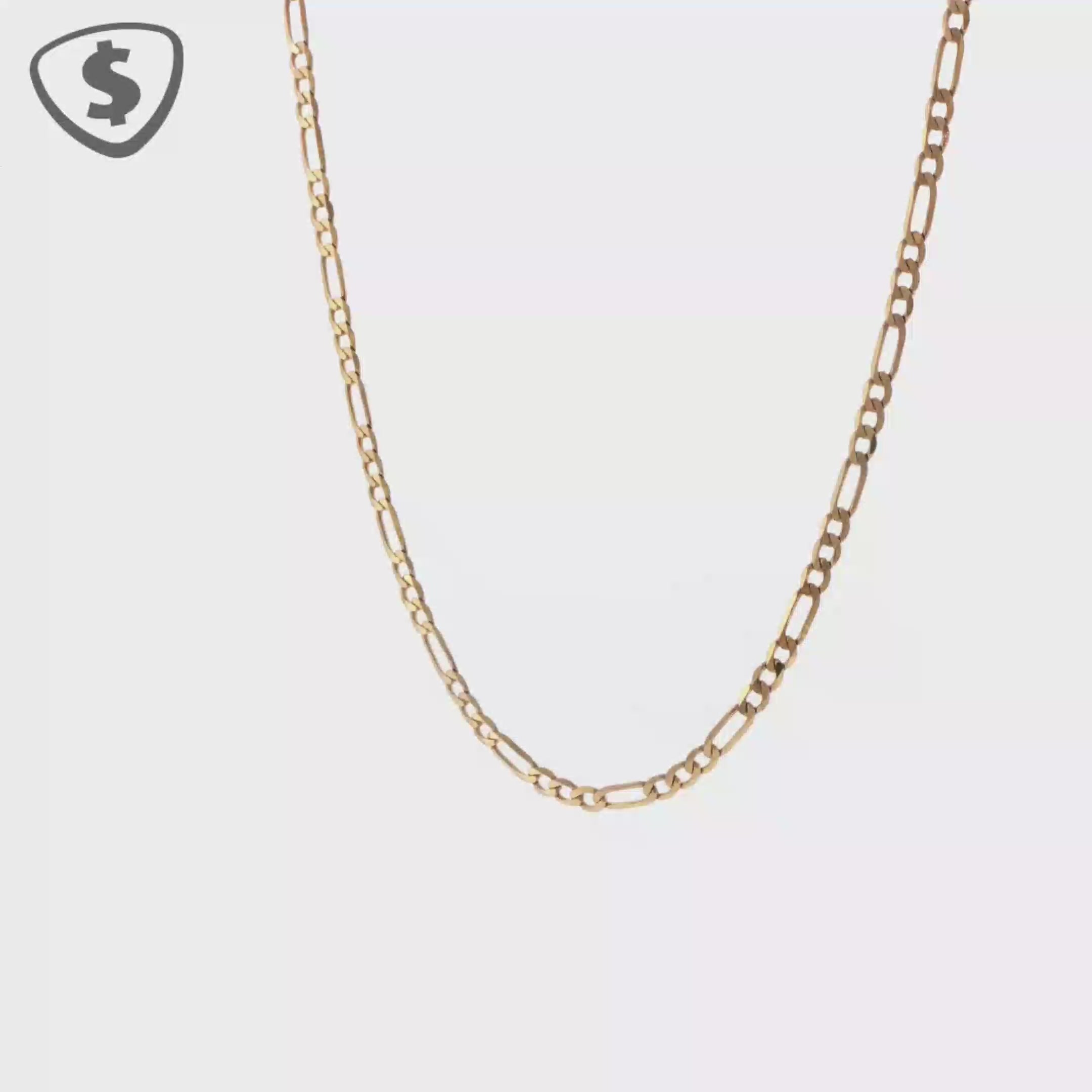 9ct Yellow Gold Figaro Chain Necklace