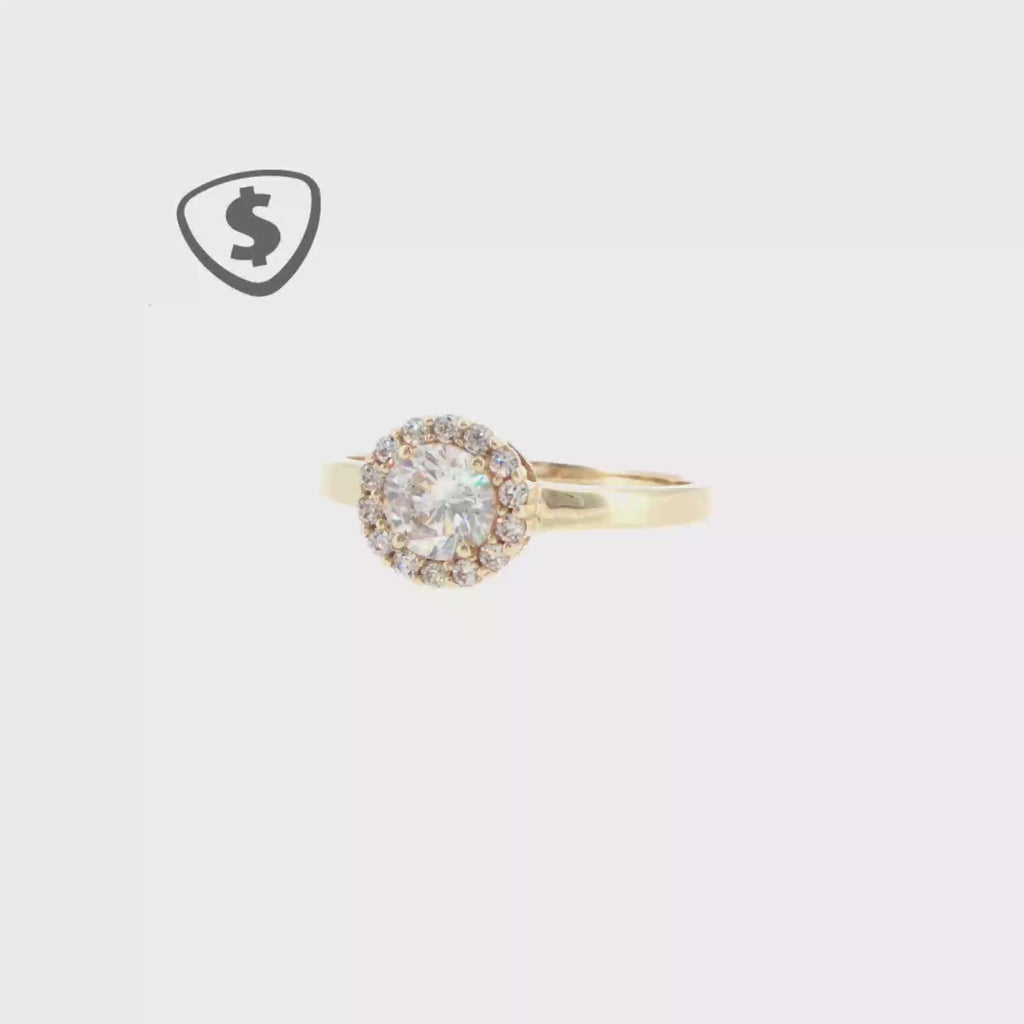 Halo Ring in 9ct Yellow Gold