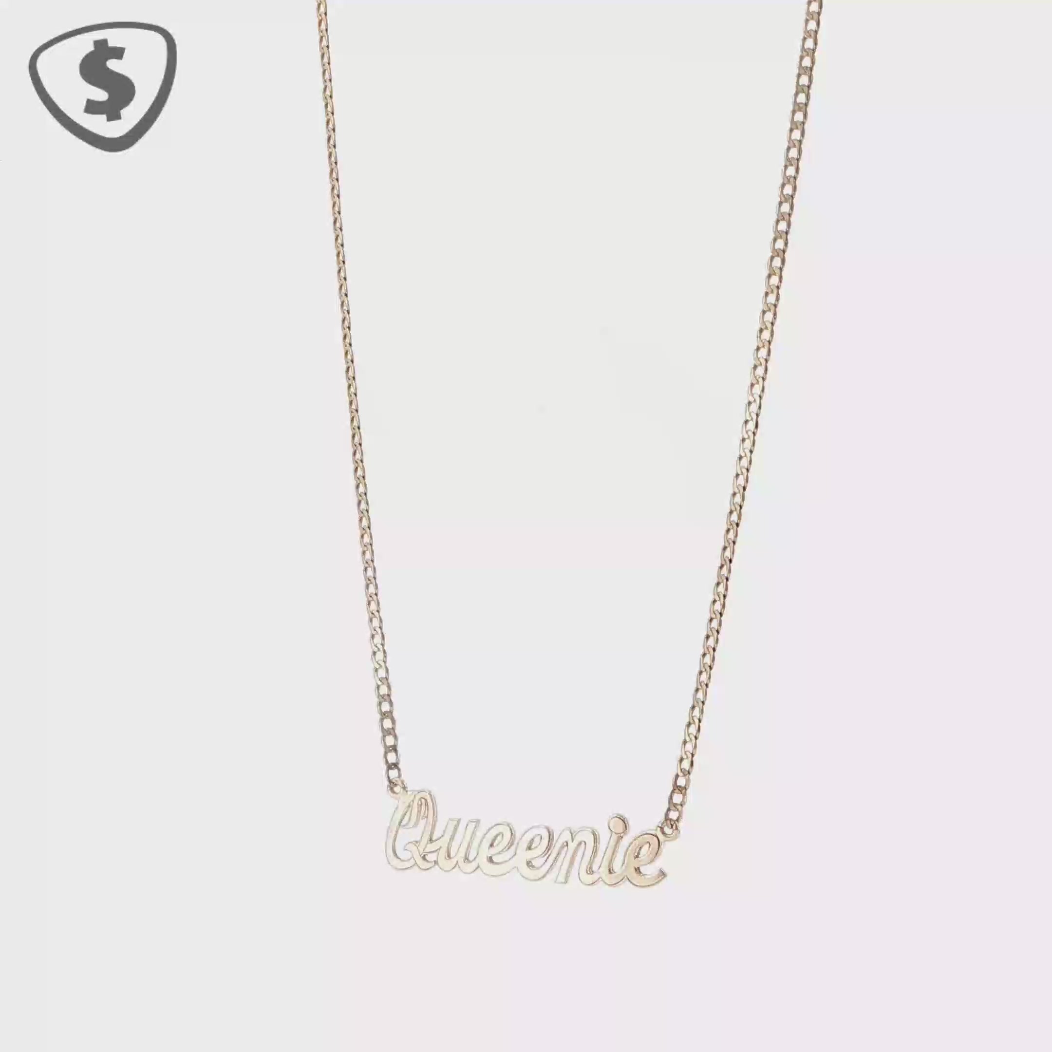 9ct Yellow Gold Script Name Necklace
