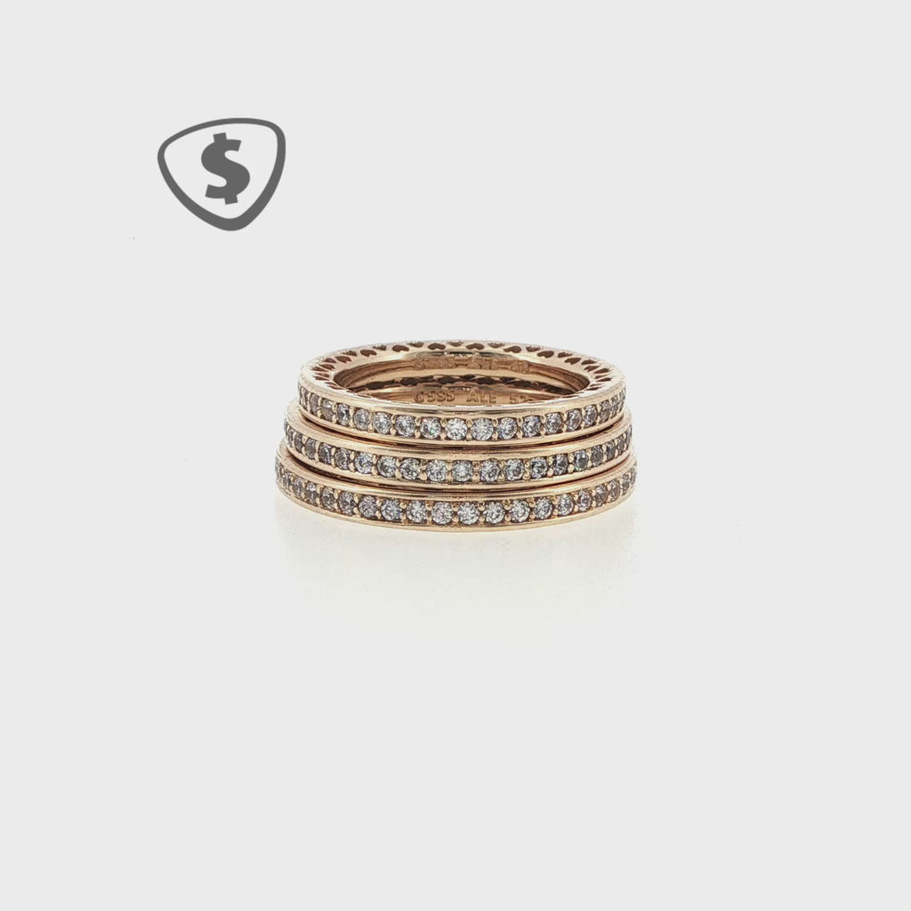 14ct Yellow Gold Diamond Stackable Eternity Rings