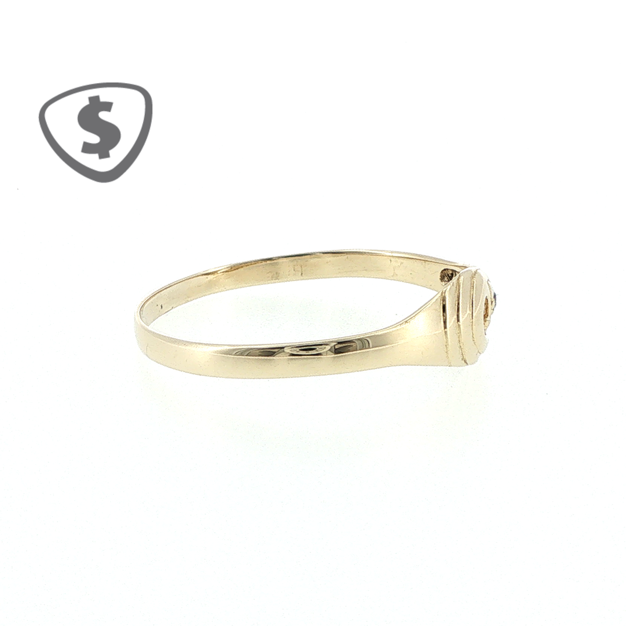 Sculpted 9ct Yellow Gold Ring with Diamond Accent