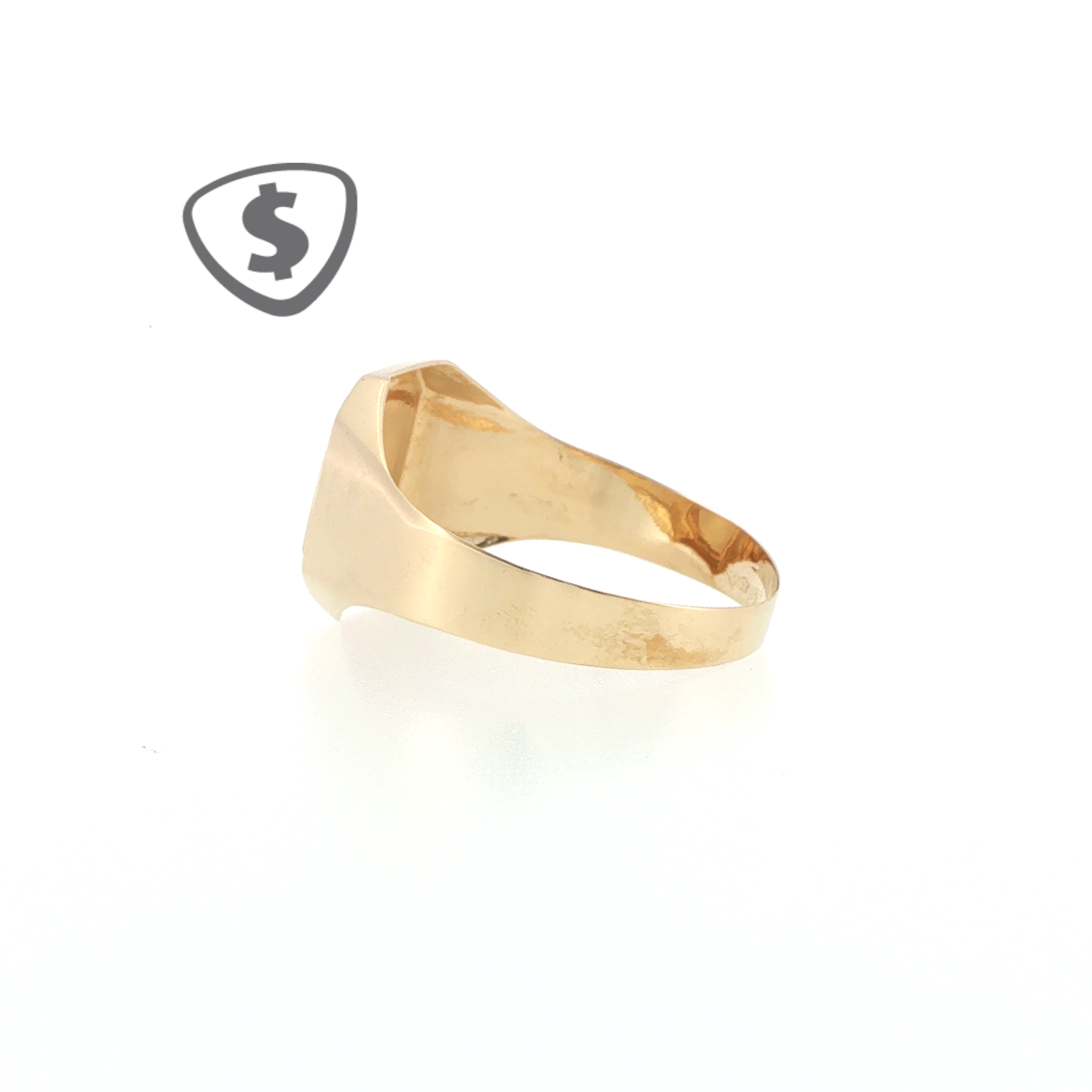 18ct Yellow Gold Tricolour Striped Octagonal Signet Ring