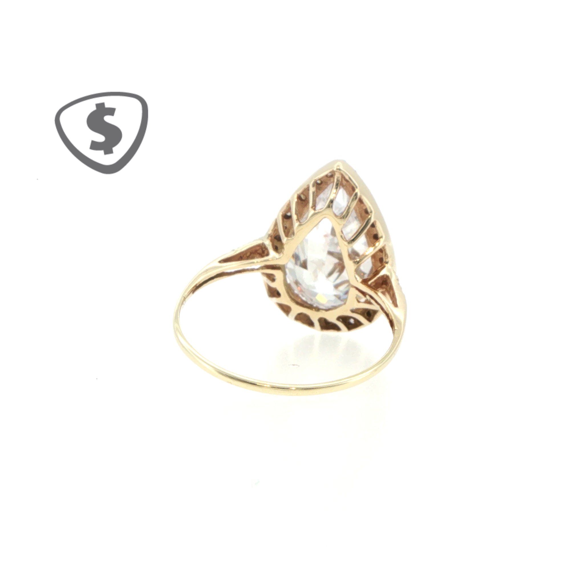 Pear-Cut Halo Cocktail Ring in 9ct Yellow Gold