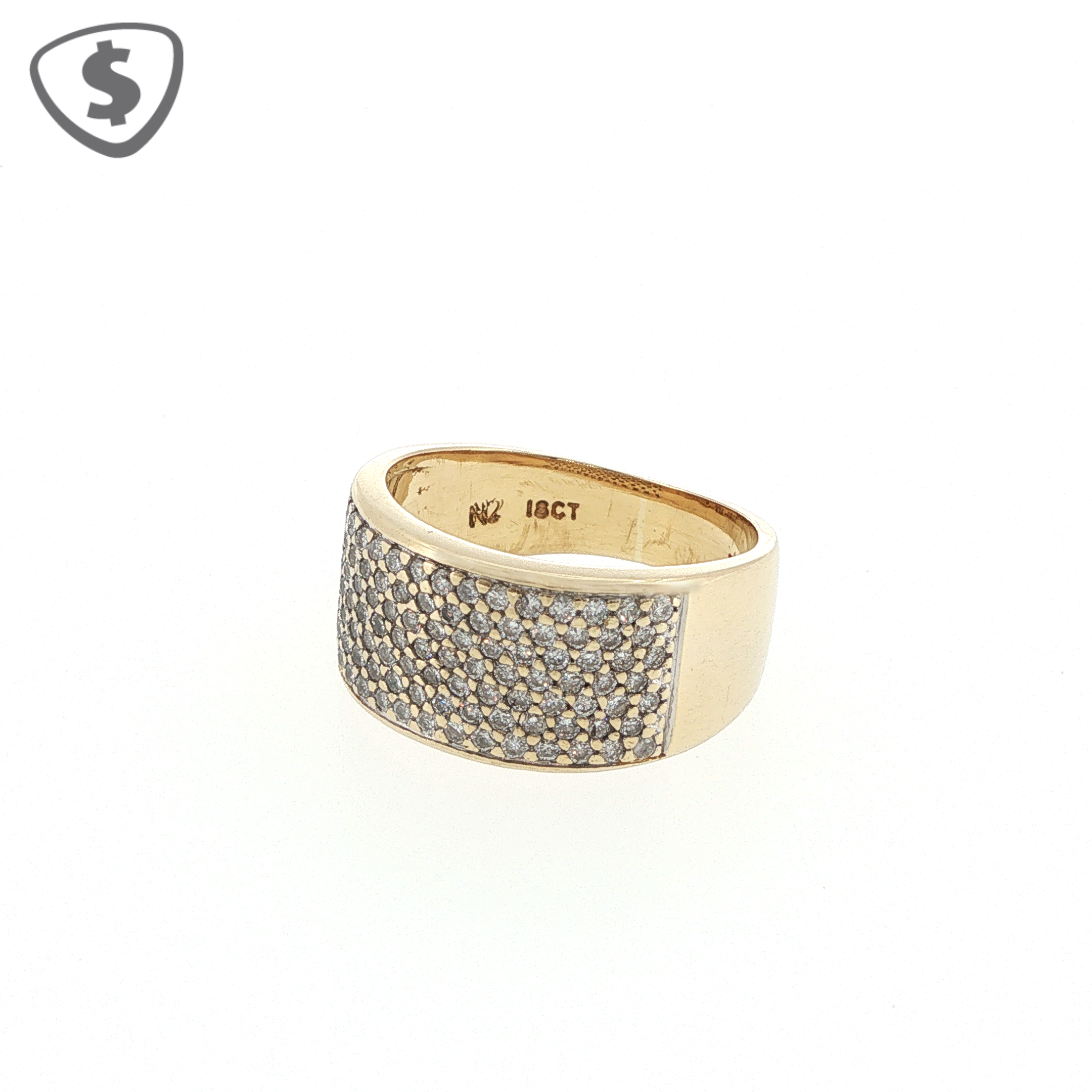 18ct Gold and Diamond Wide Band Ring
