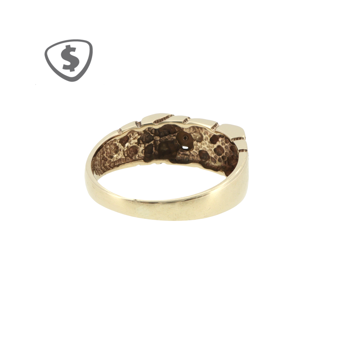 Textured 9ct Yellow Gold Signet Ring