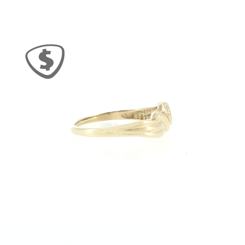 9ct Yellow Gold Diamond Accent Bypass Band Ring