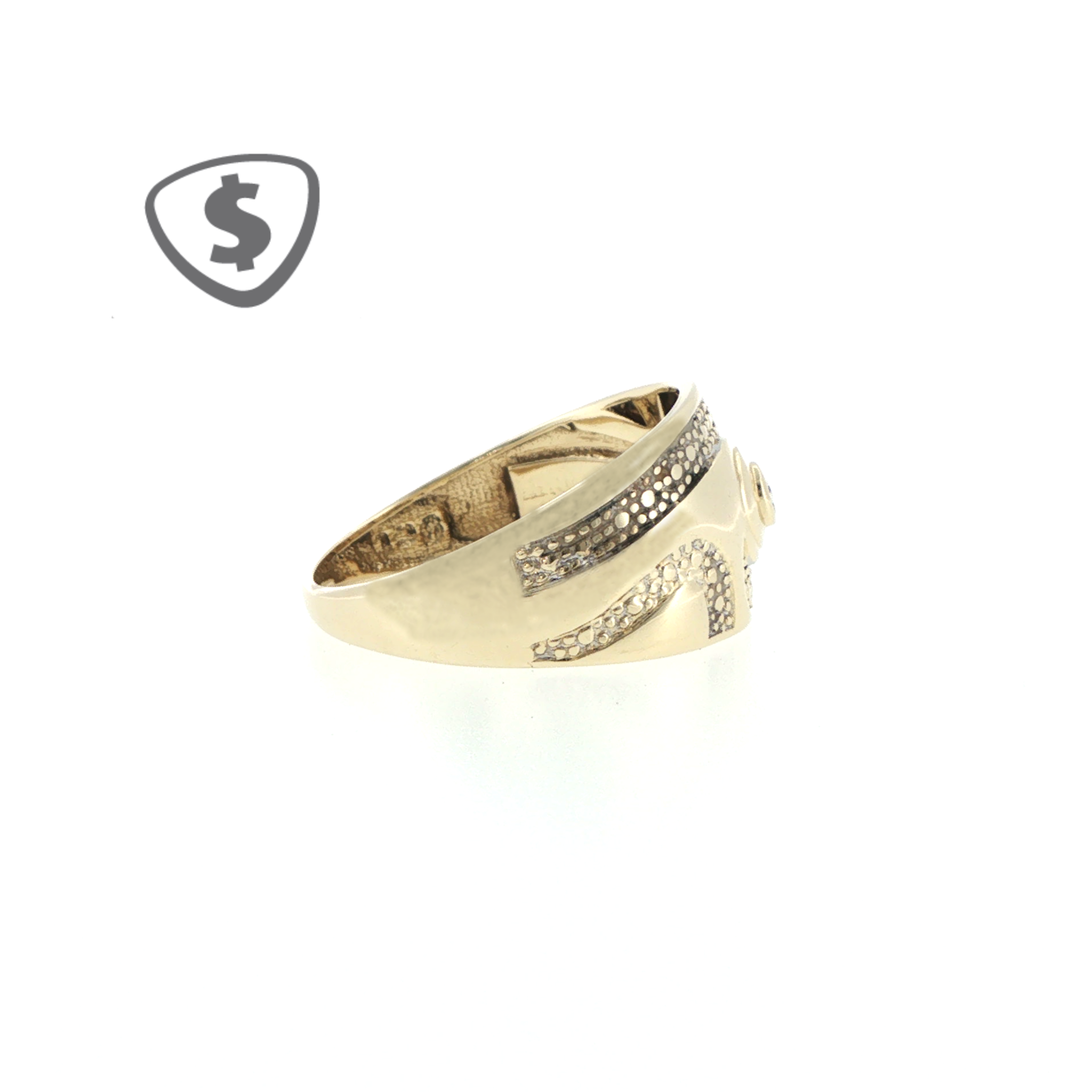 9ct Yellow Gold Diamond Swirl Signet Ring