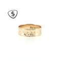9ct Yellow Gold Engraved Band Ring