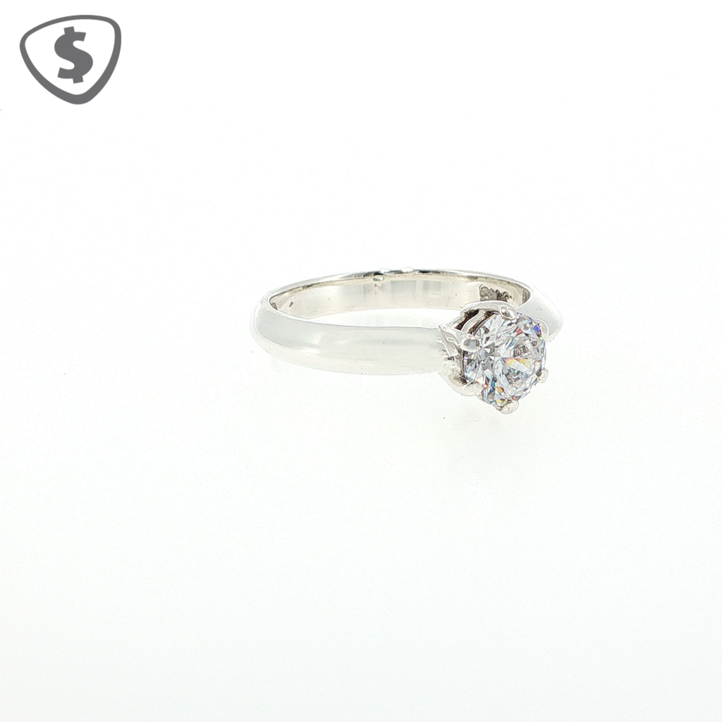 9ct White Gold Solitaire Ring