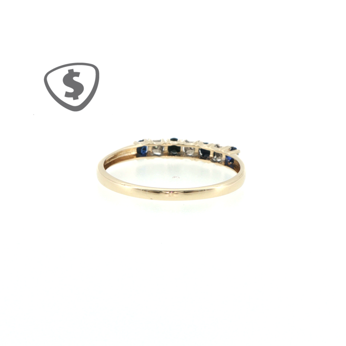 9ct Yellow Gold Multi-Stone Deep Blue Sapphire Ring